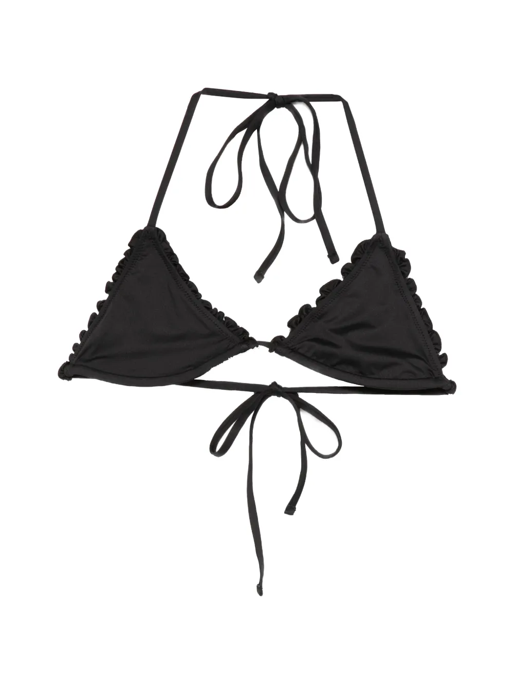 Frankies Bikinis Nick ruffled bikini top - Nero