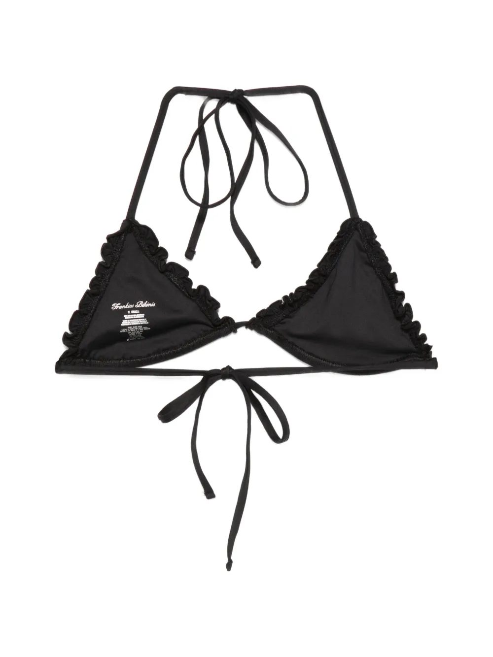  Frankies Bikinis Nick Ruffled Bikini Top - Black 