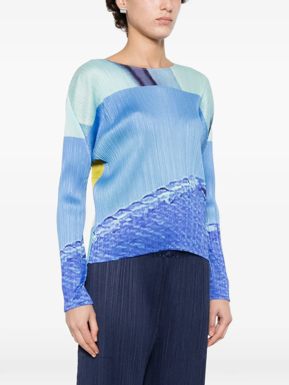  Pleats Please Issey Miyake Pleated Blouse - Blue 
