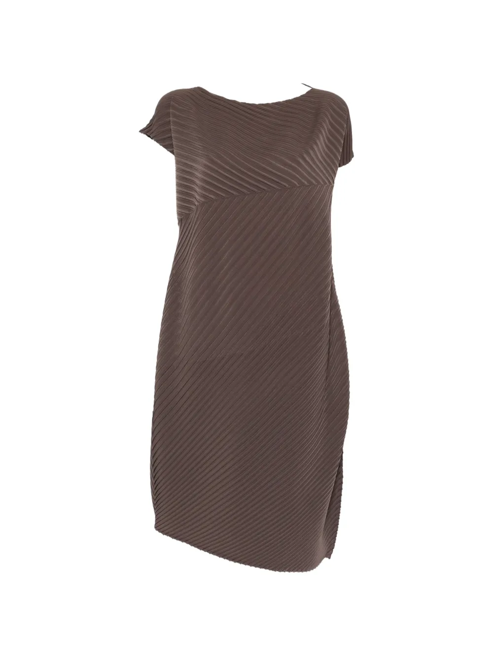 Issey Miyake pleated midi dress - Marrone