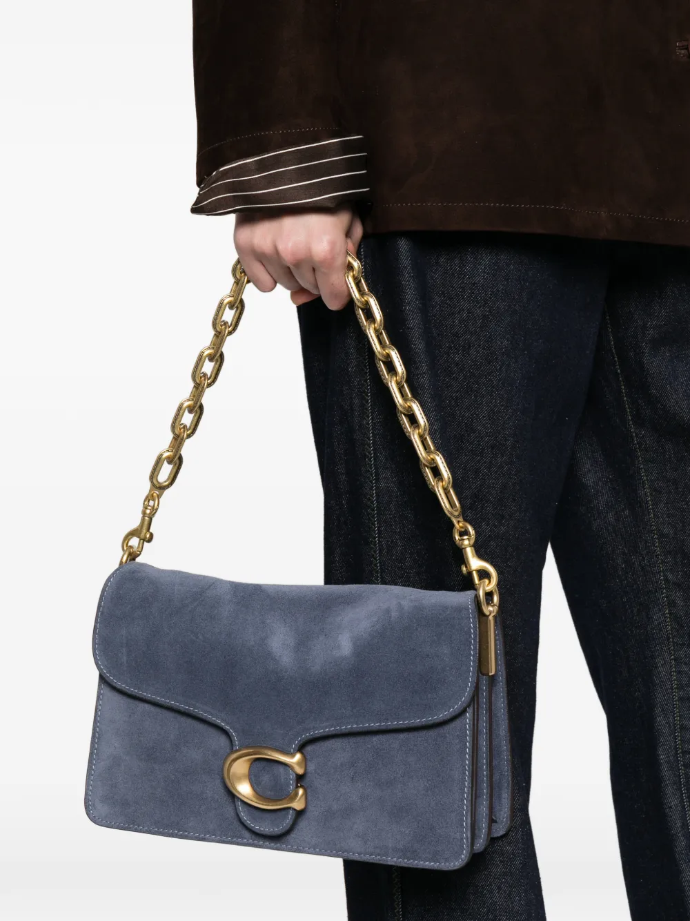 Tabby calf suede shoulder bag