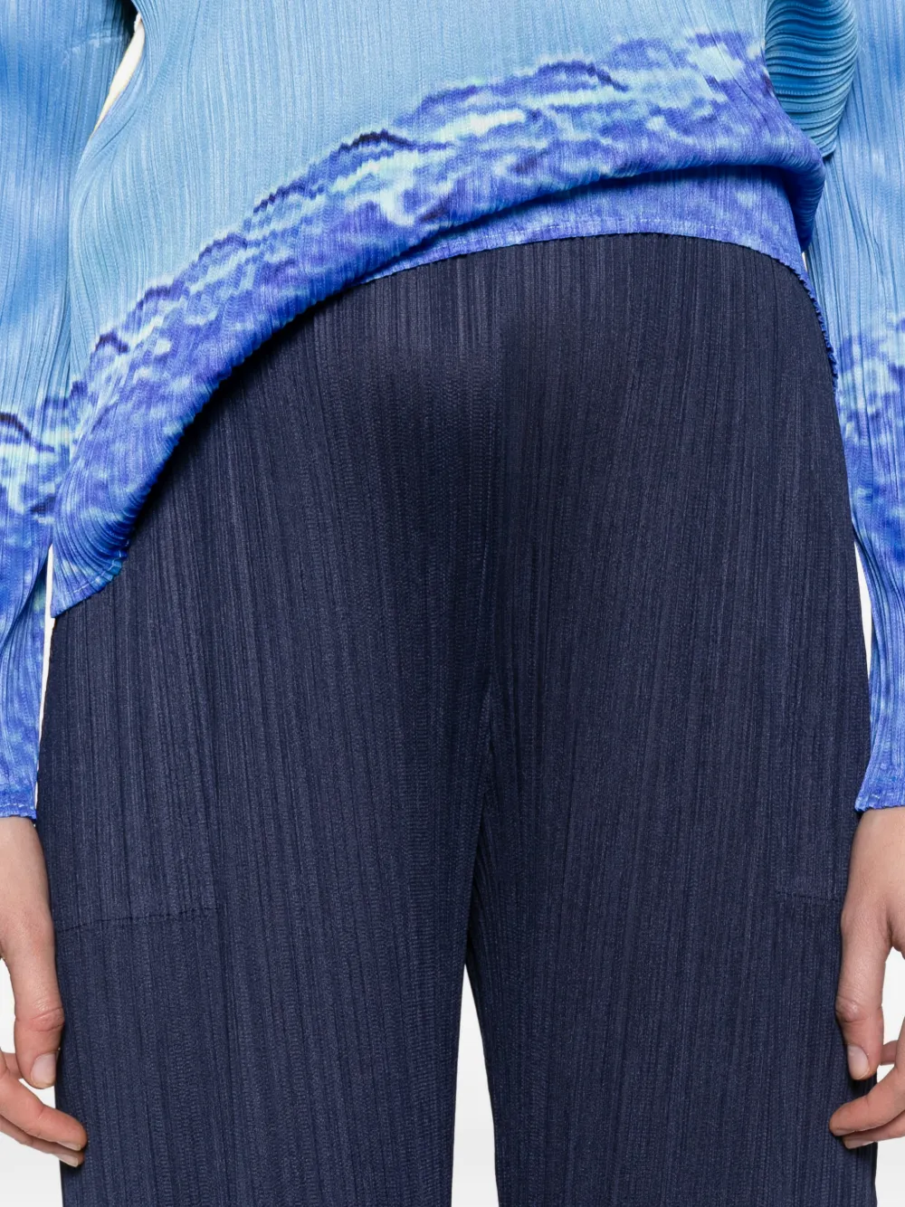 Pleats Please Issey Miyake Plooibroek Blauw