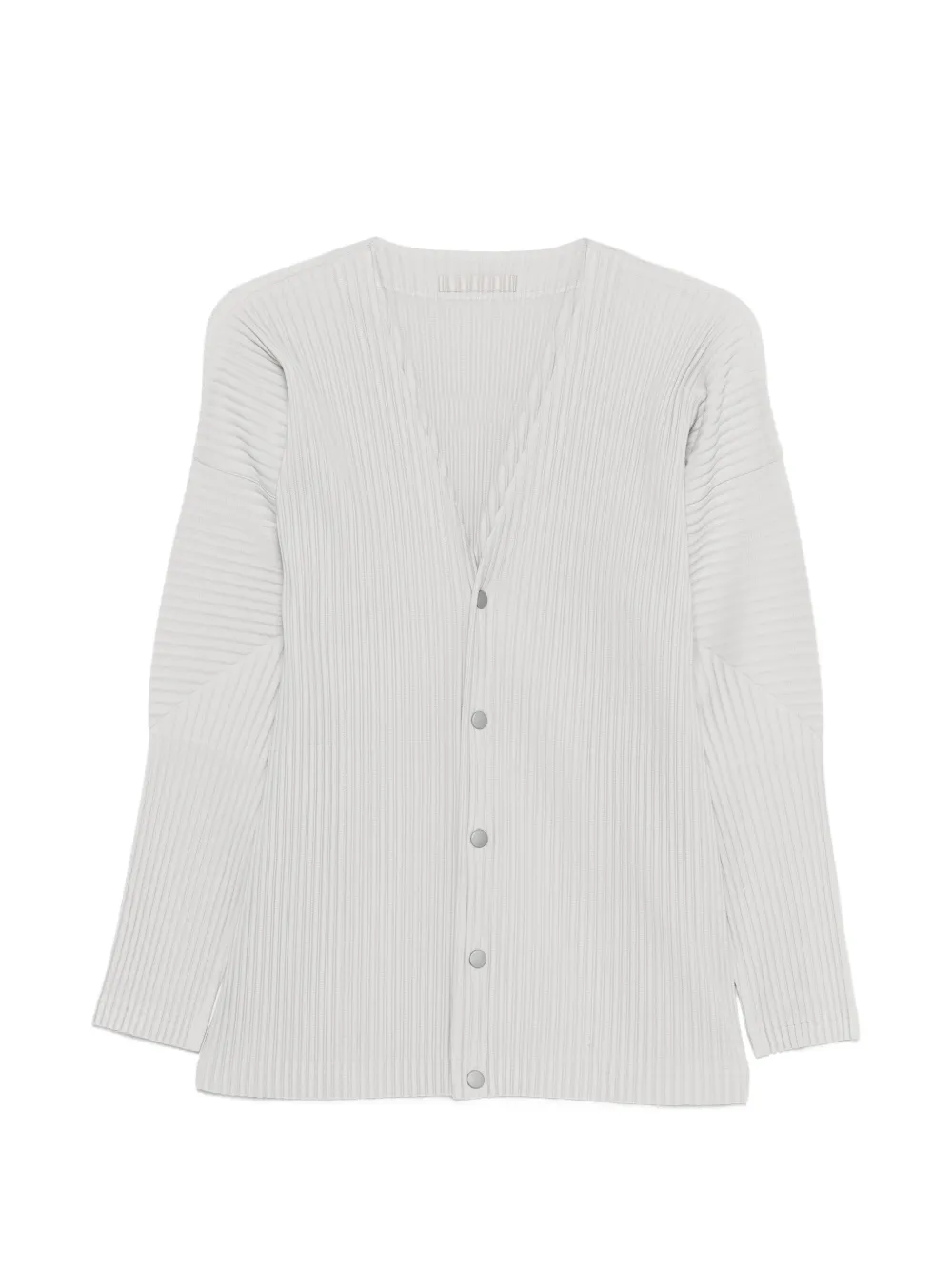 Homme Plissé Issey Miyake pleated buttoned knitwear - Grigio