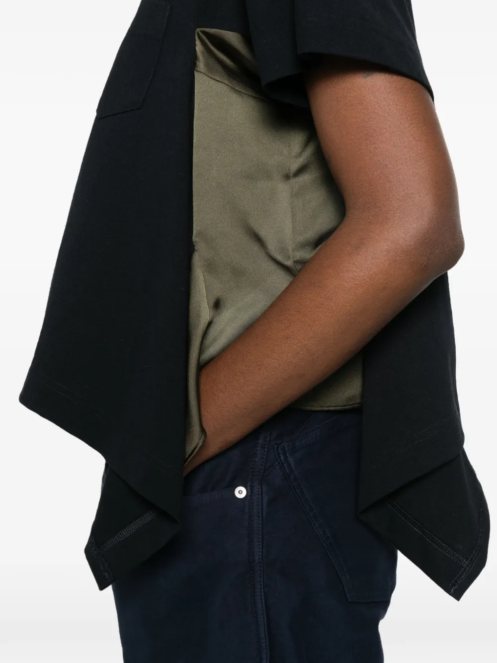sacai T-shirt met zak en vlakken Blauw