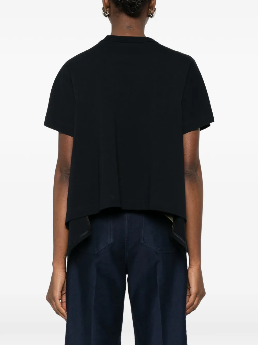 sacai T-shirt met zak en vlakken Blauw