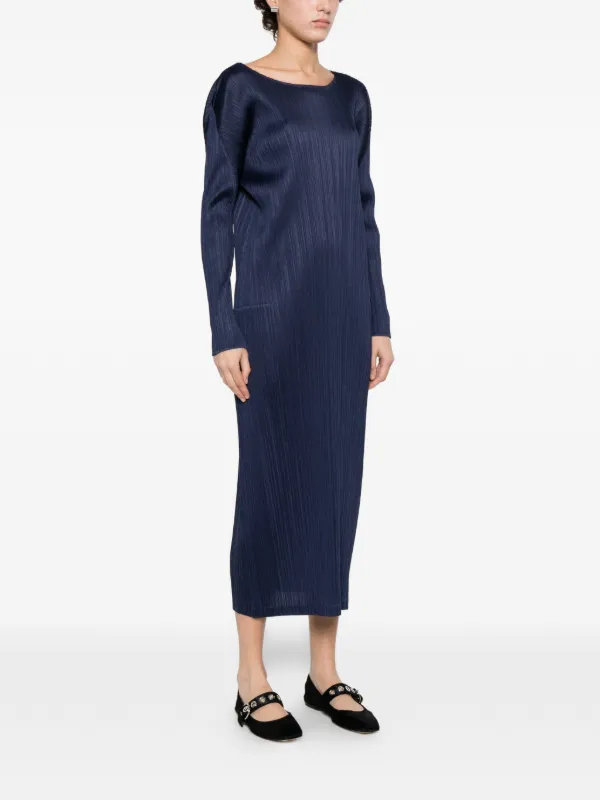 issey miyake blue dress Pleats Please Pleated Midi | issey miyakes monthly colors