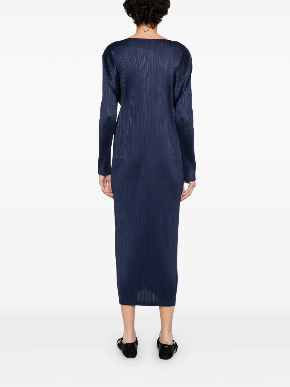 Pleats Please Issey Miyake Geplooide midi-jurk Blauw