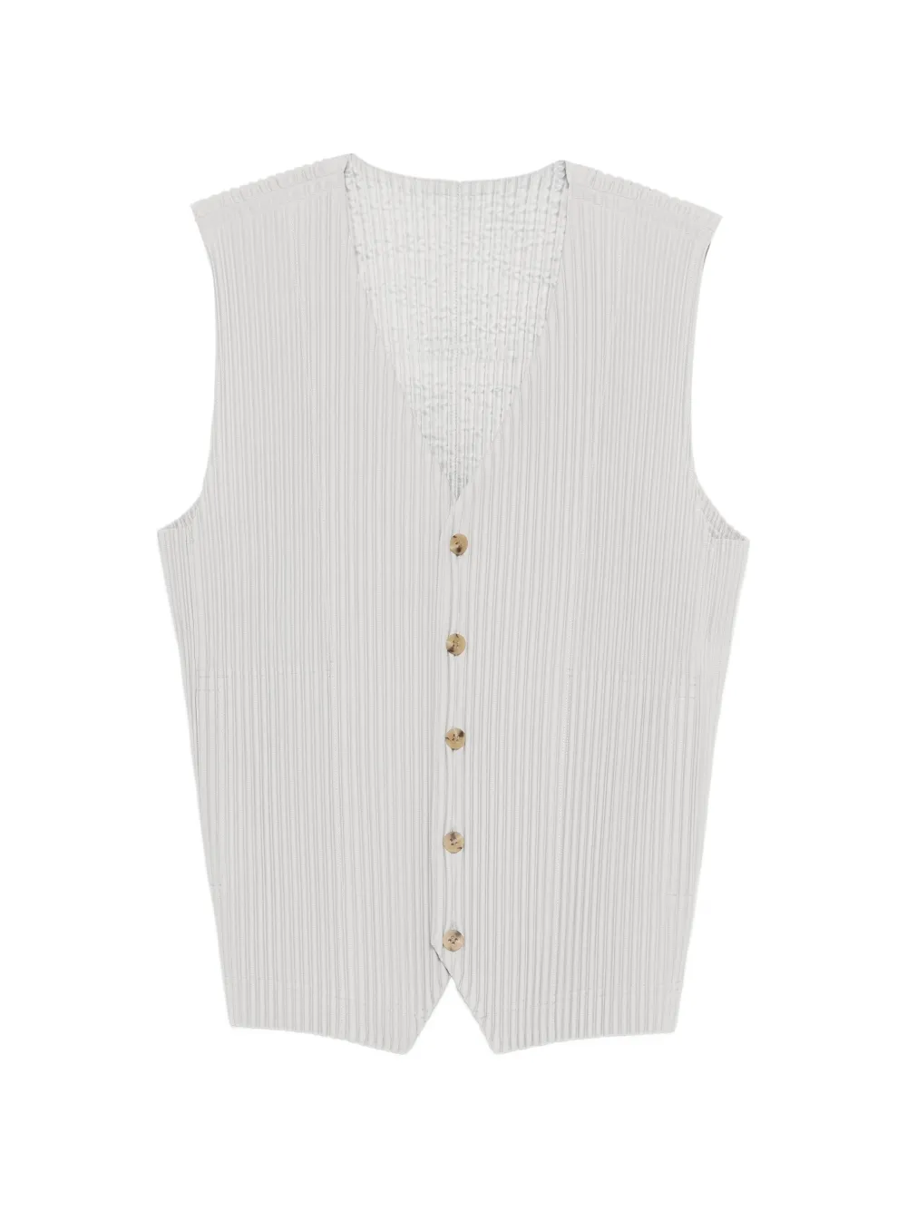 Homme Plissé Issey Miyake buttoned pleated vest - Grigio