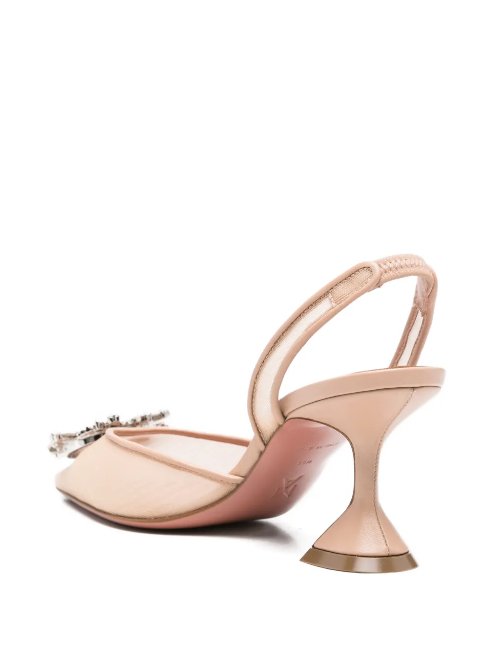 Amina Muaddi Begun verfraaide pumps Beige