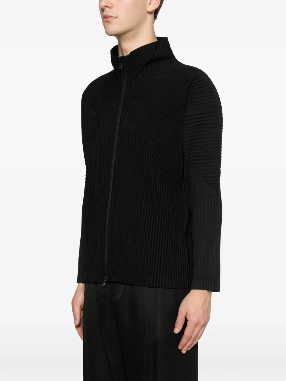 Zip Pleated Shirt