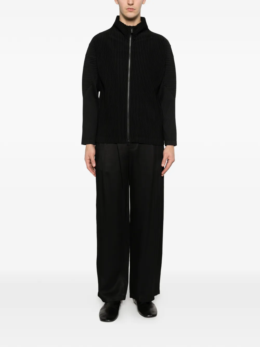 Zip Pleated Shirt