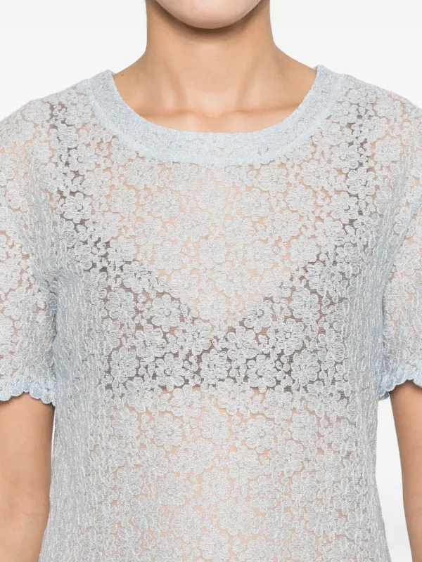 Ermanno Scervino Lace t-shirt | Blue | FARFETCH KW
