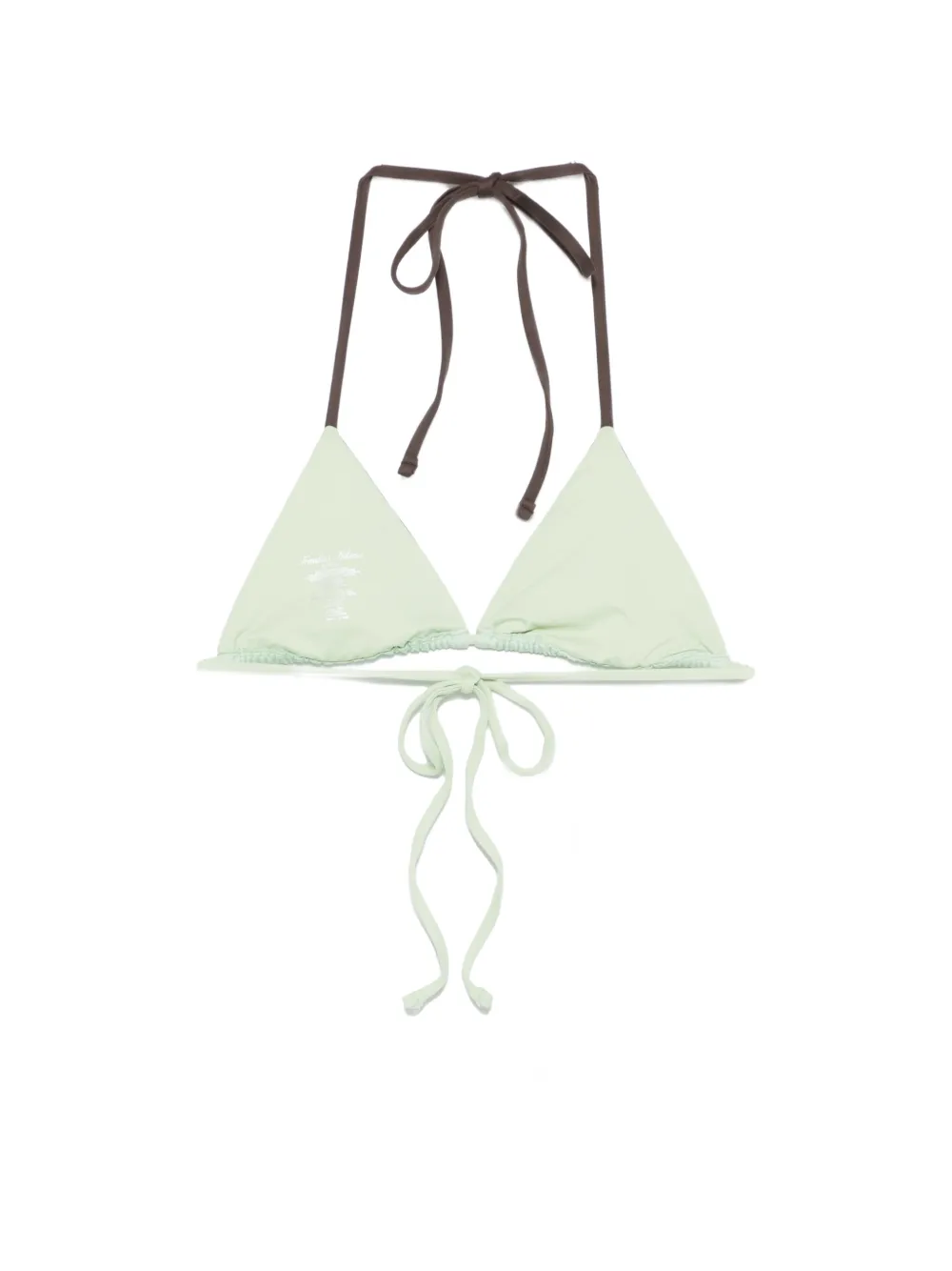  Frankies Bikinis Nick Striped Triangle Bikini Top - Green 