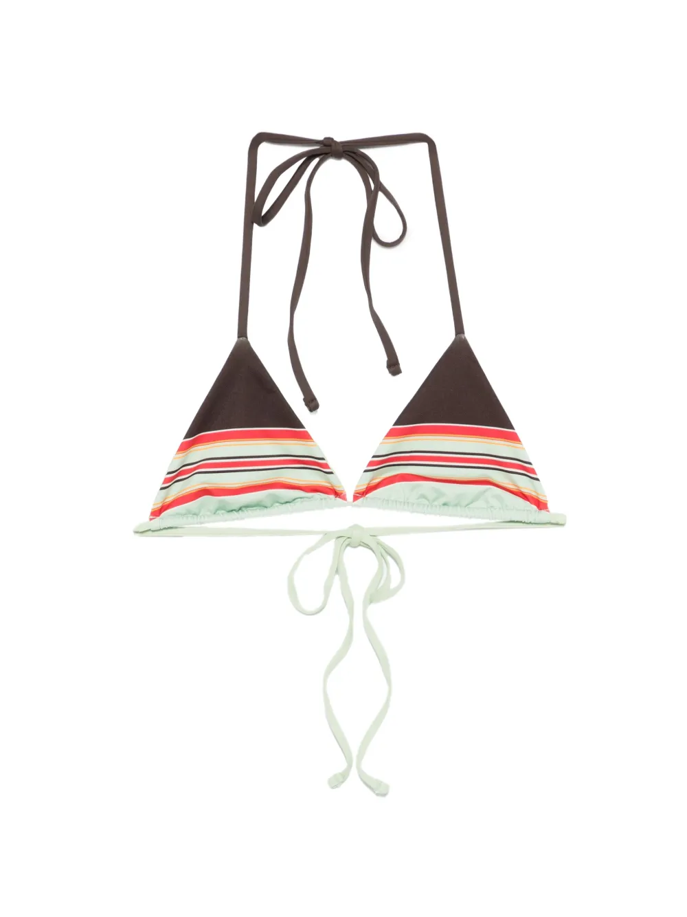 Frankies Bikinis Nick striped triangle bikini top - Verde
