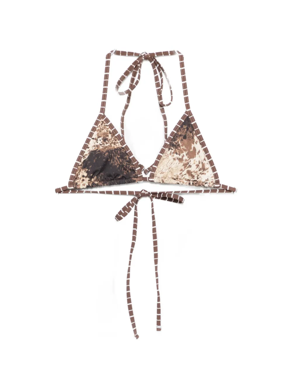 Frankies Bikinis Nick triangle string bikini top - Marrone