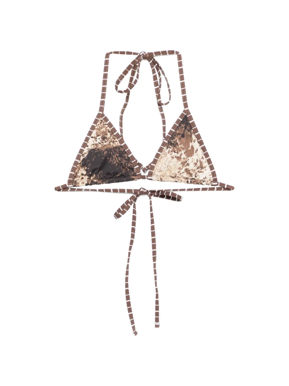 Frankies Bikinis Nick triangle string bikini top - Marrone