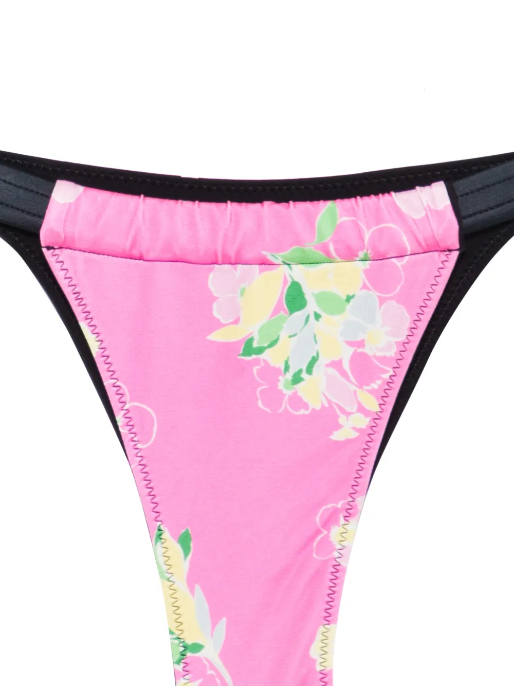  Frankies Bikinis Amore Floral-print Bikini Bottom - Pink 
