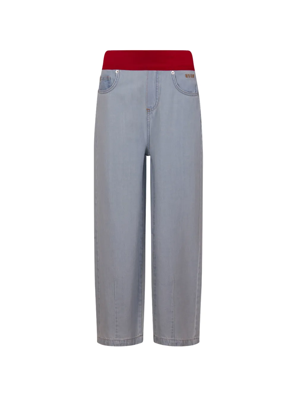 MSGM Kids contrasting-trim jeans - Blu