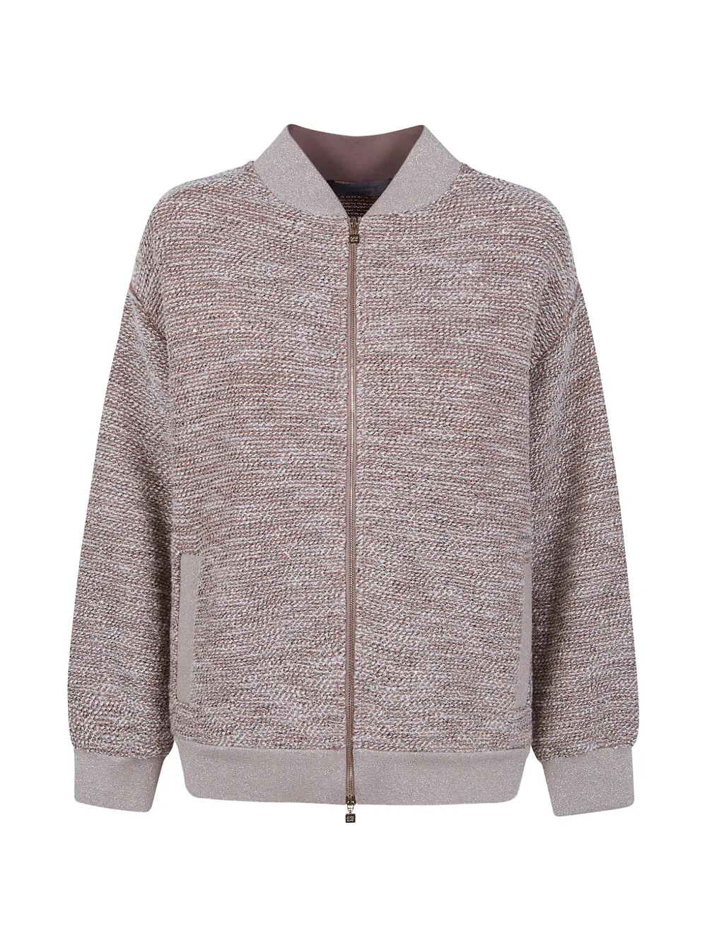 D.Exterior zip-fastening bomber jacket - Nude