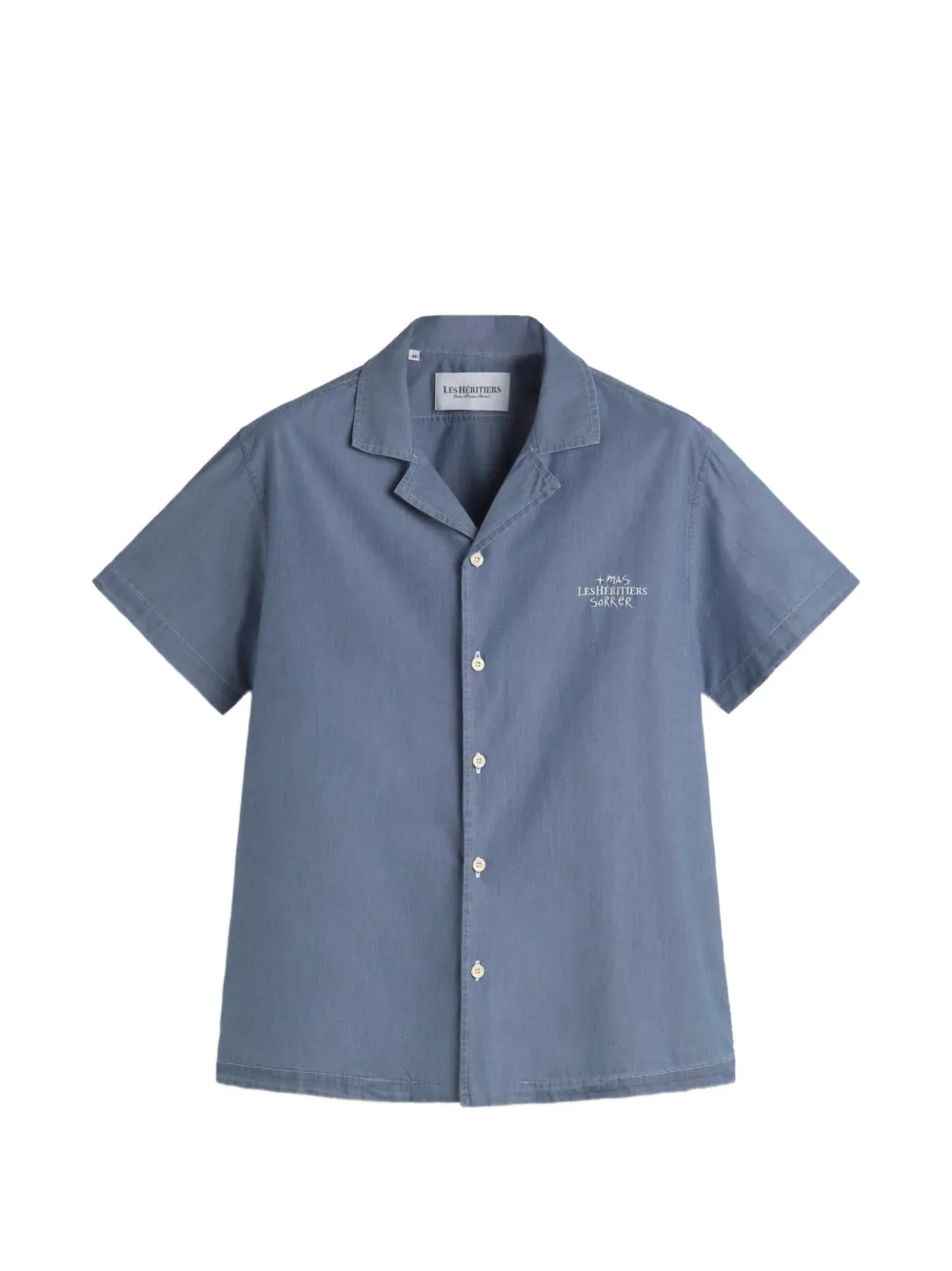 LES HÉRITIERS x Mas Sorrer short-sleeve button shirt - Blu