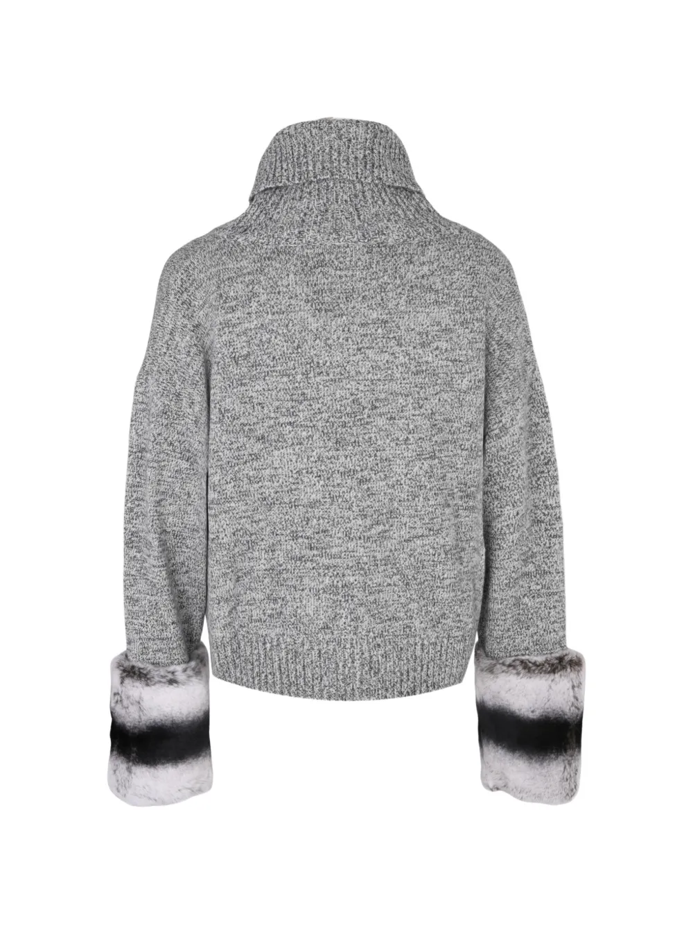 Izaak Azanei Button-down vest met manchetten van imitatiebont Grijs