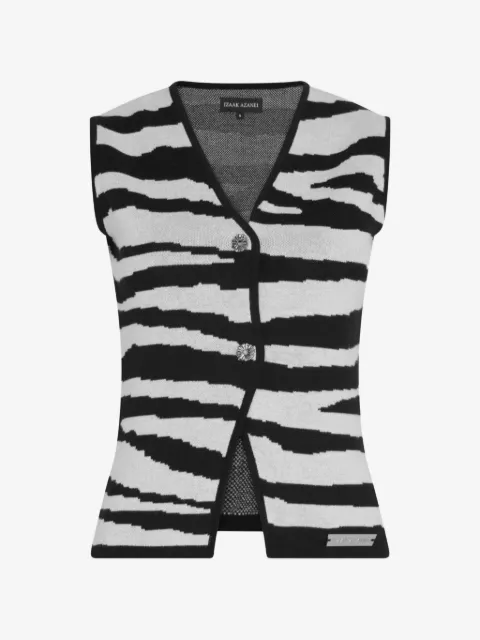 Izaak Azanei zebra-print knitted vest