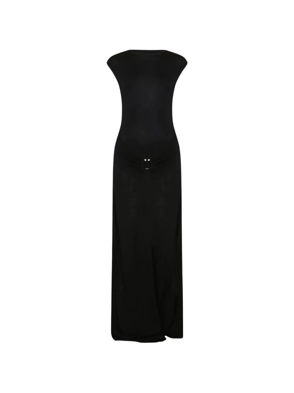 Izaak Azanei ring-detail boat-neck maxi dress