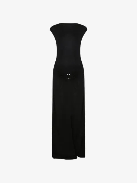 Izaak Azanei ring-detail boat-neck maxi dress