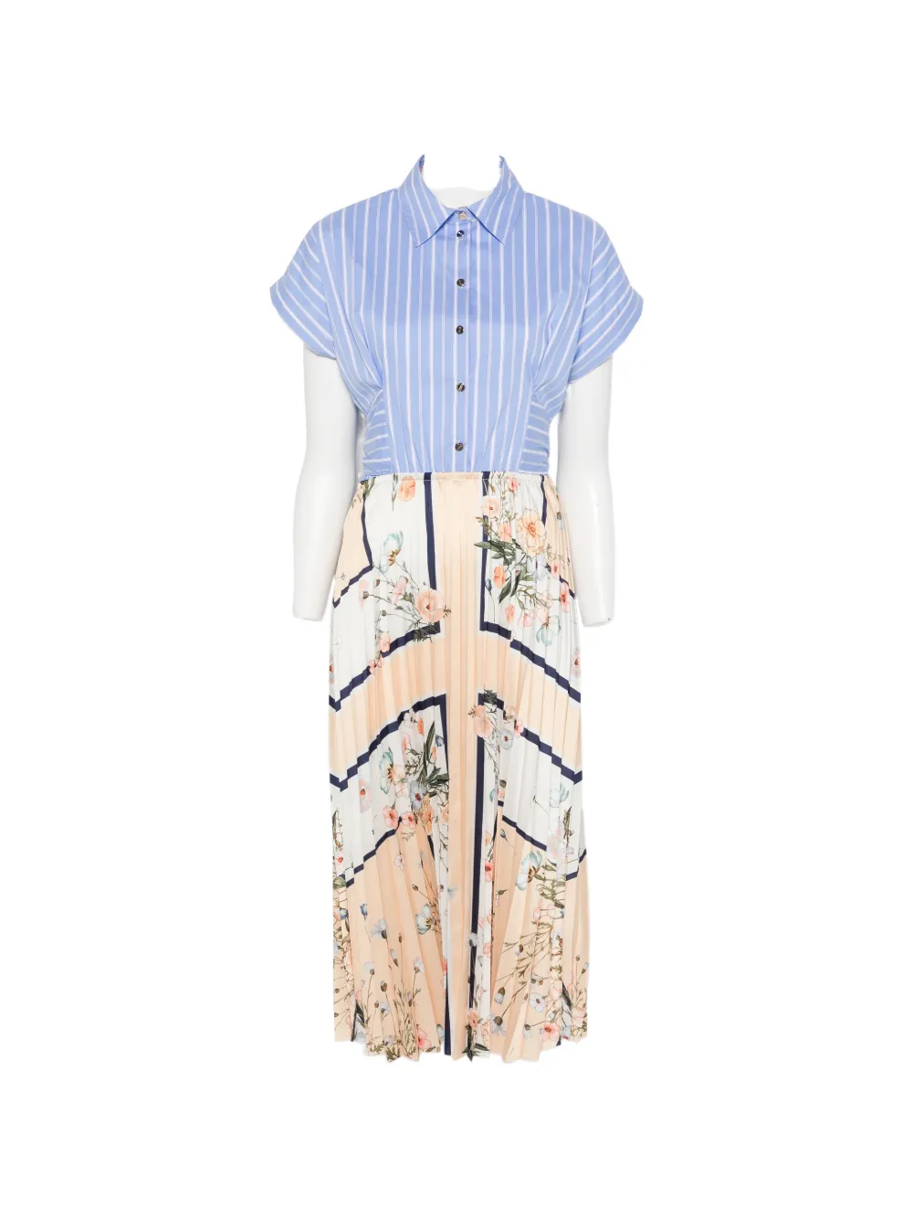 LIU JO striped floral dress - Blu