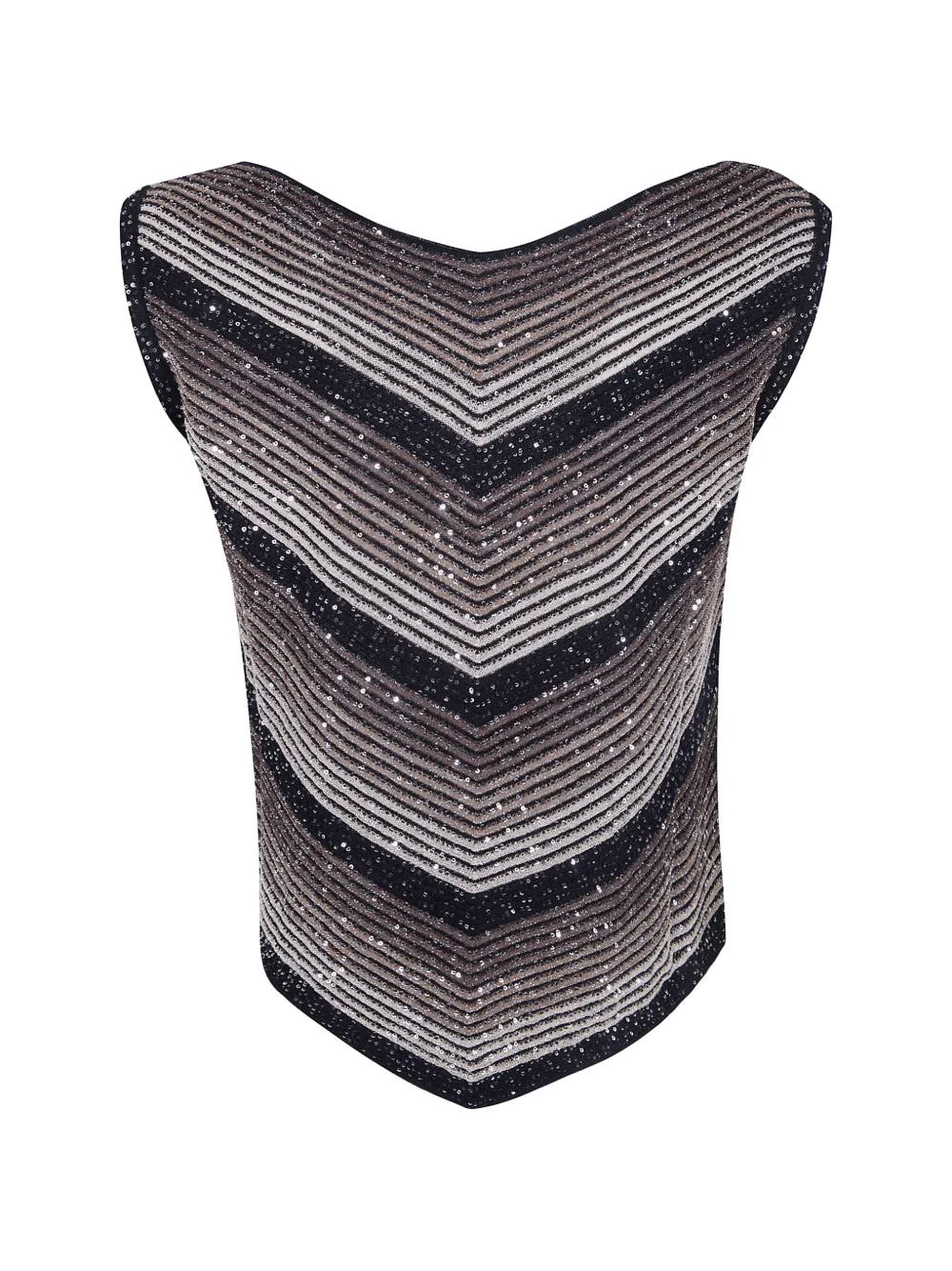  D.exterior Stripe-pattern Top - Black 