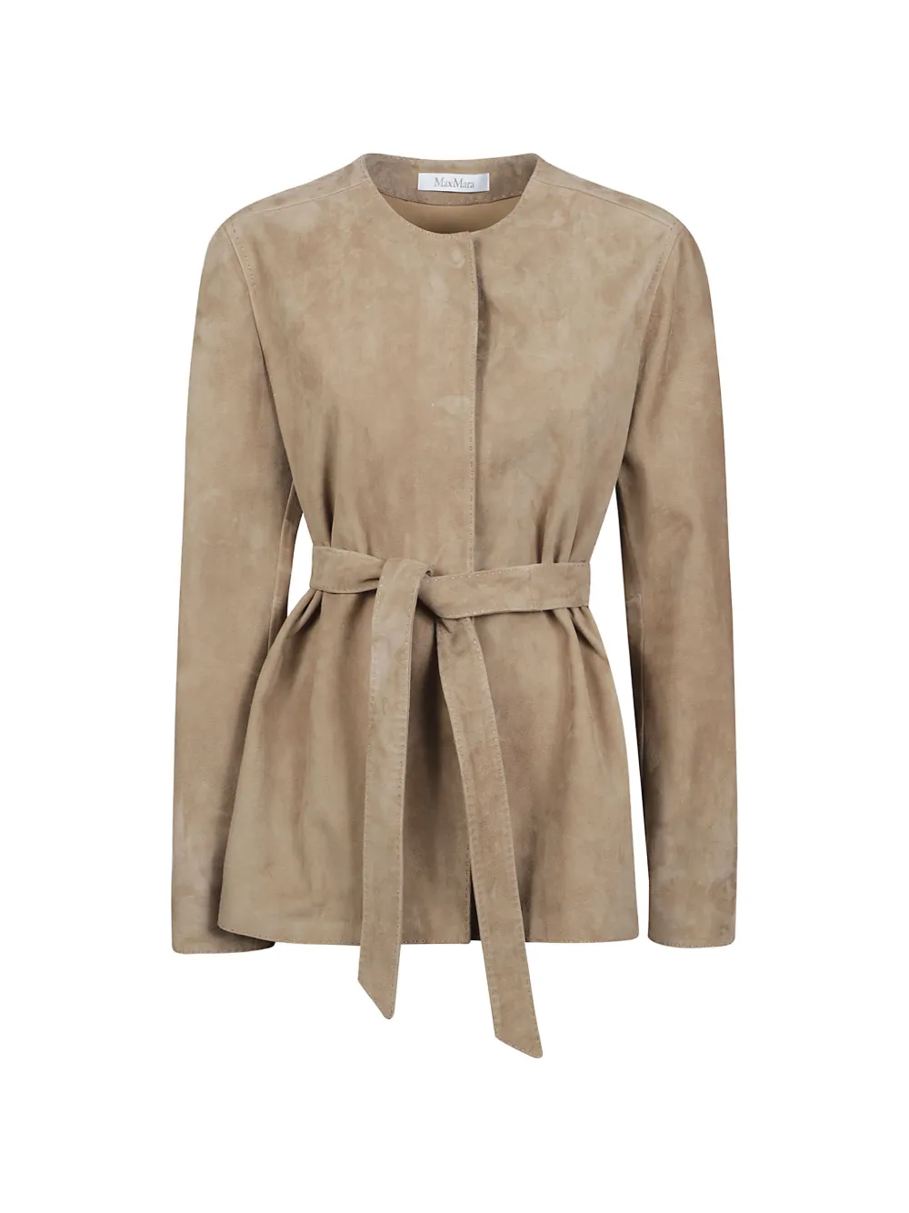 Max Mara belted suede jacket - Nude