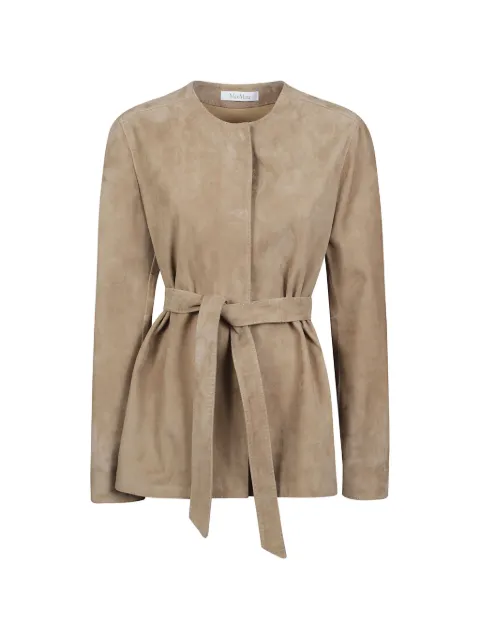 Max Mara belted suede jacket