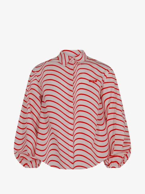 MSGM Kids بلوزة منقوشة بأكمام طويلة
