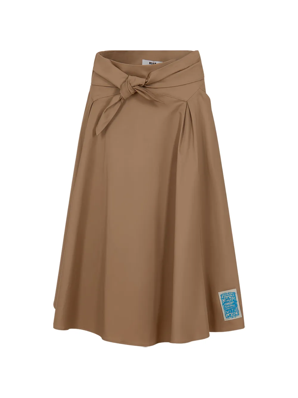 MSGM Kids tie-detail midi skirt - Toni neutri