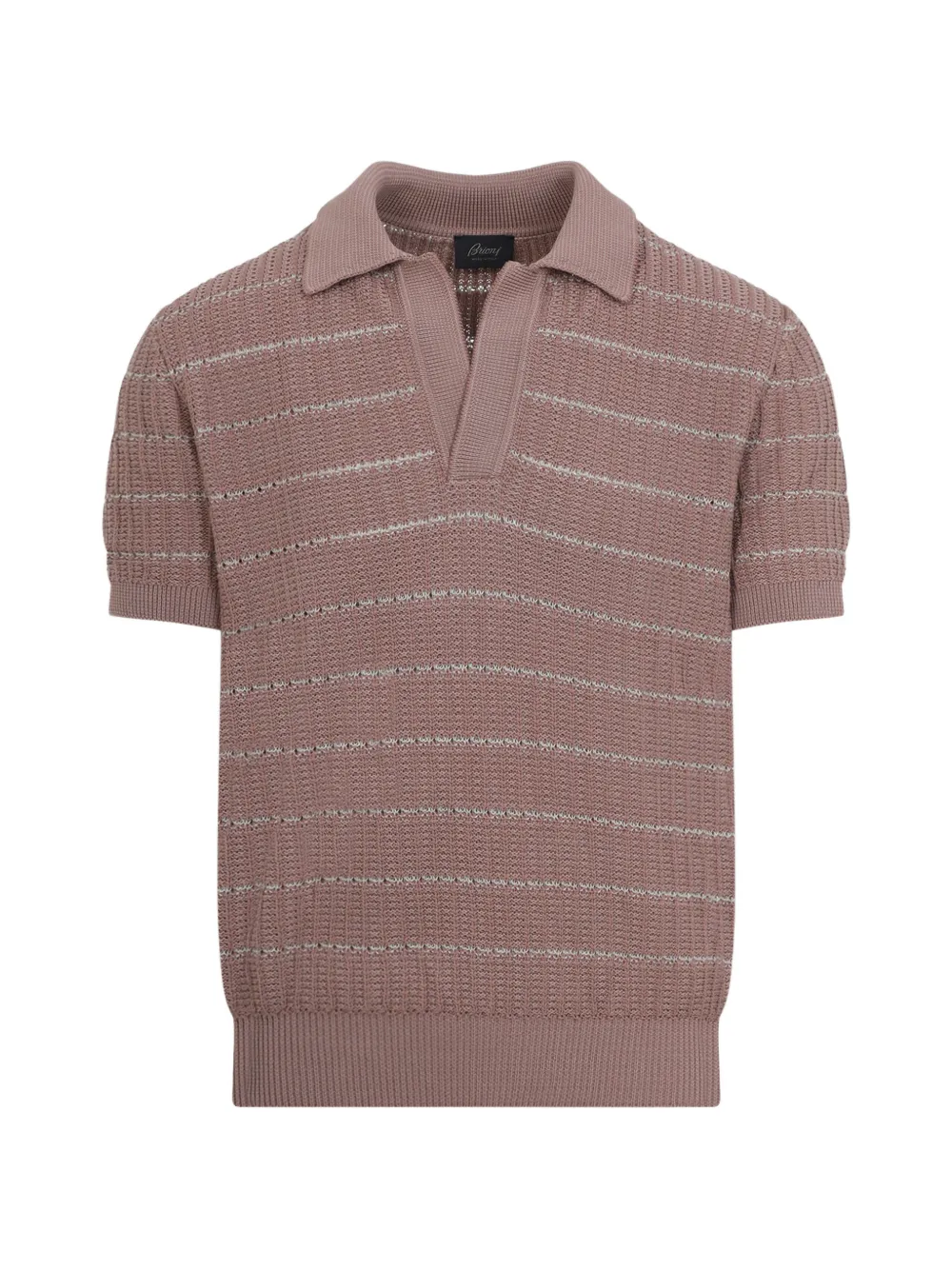 Brioni striped V-neck T-shirt - Marrone