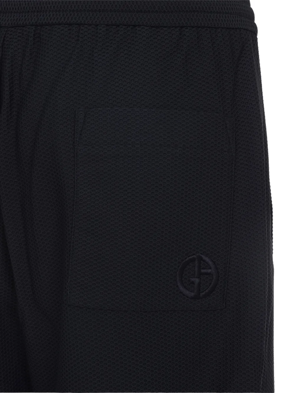 Giorgio Armani Broek met textuur en logo Zwart