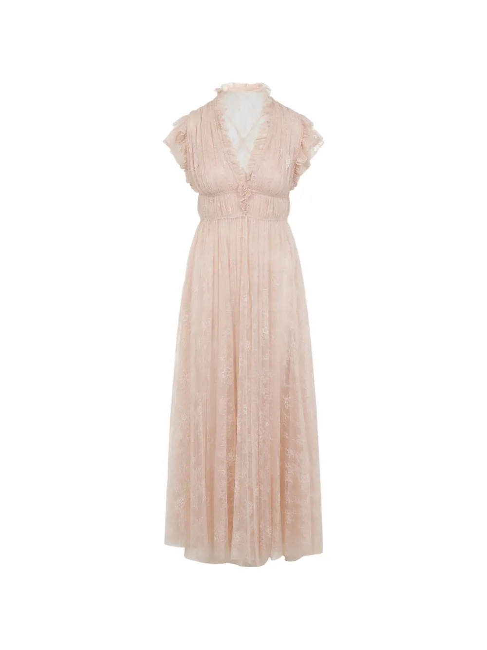 Alberta Ferretti ruffled lace dress - Pink