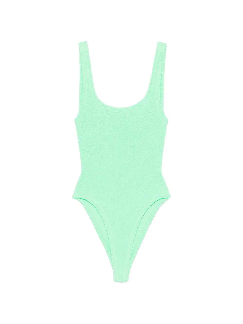 Hunza G square-neck crinkle swimsuit - Verde