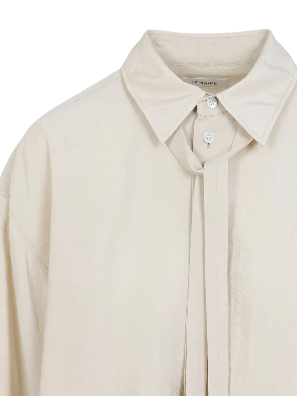  Lemaire Tie Long Sleeve Shirt - Neutrals 