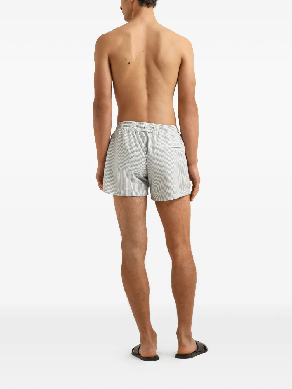 Orlebar Brown Jack Seersucker gestreepte zwembroek Wit