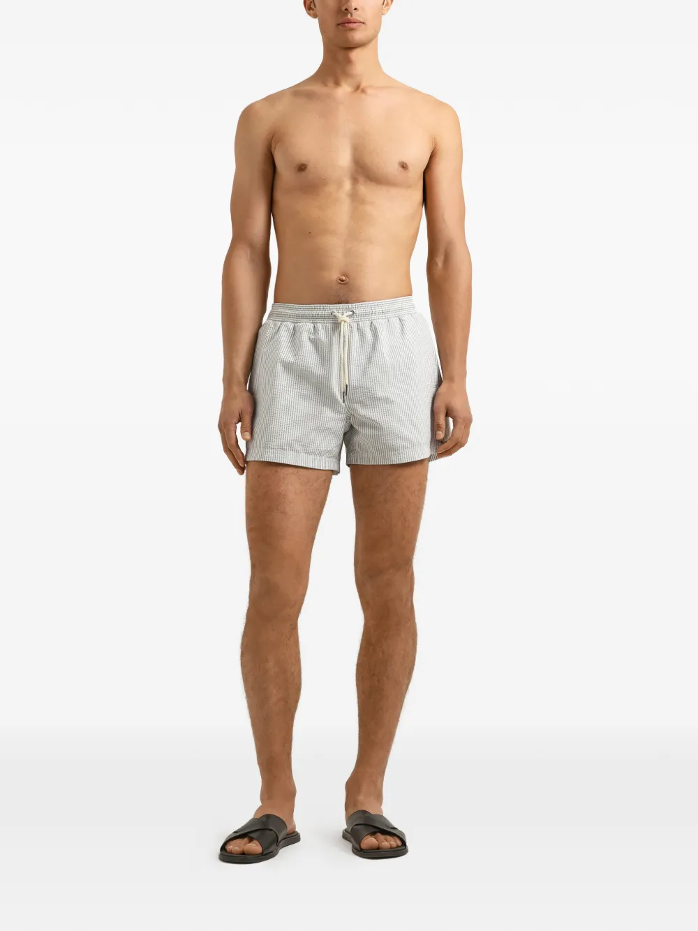 Orlebar Brown Jack Seersucker gestreepte zwembroek Wit