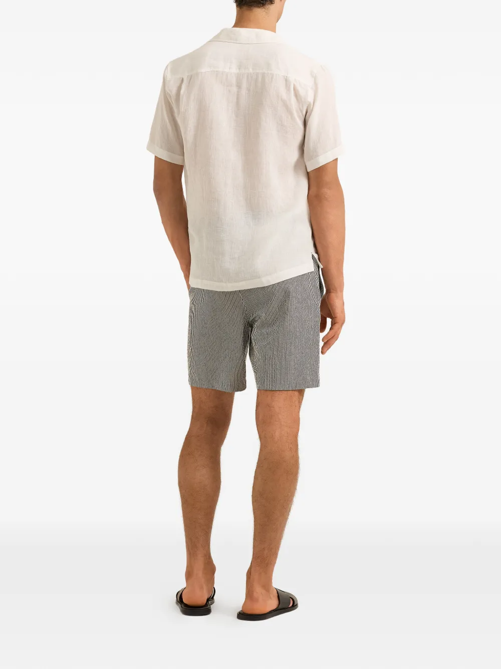 Orlebar Brown Alex gestreepte seersucker shorts Grijs