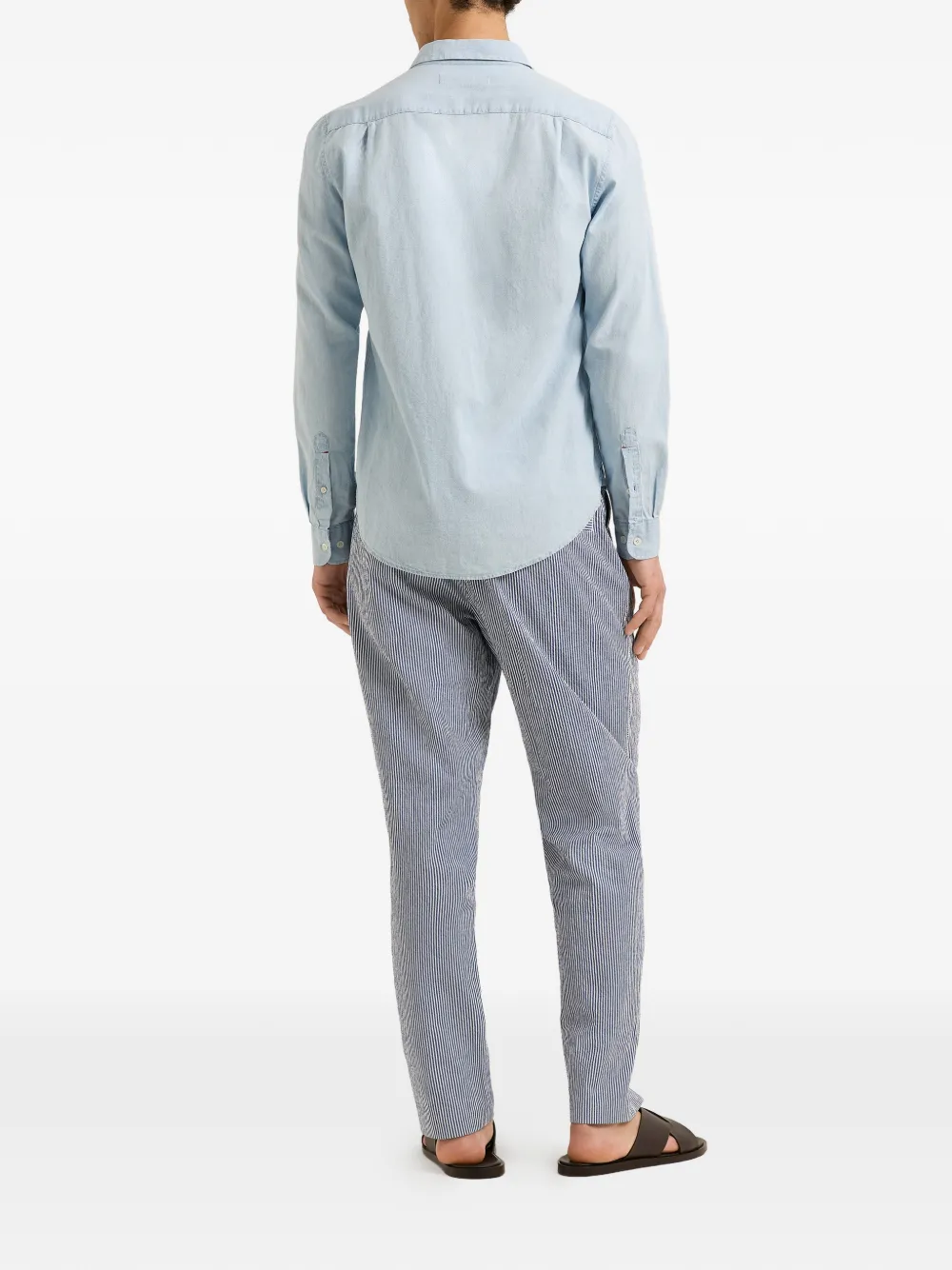 Orlebar Brown Seersucker gestreepte broek Blauw