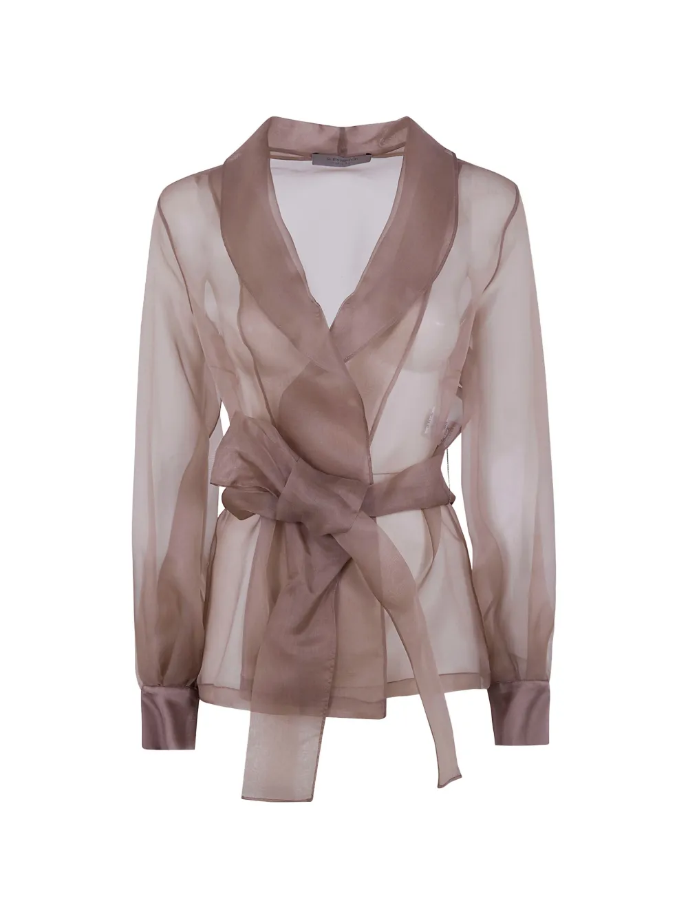 D.Exterior tie-waist jacket - Braun