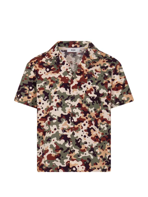 MSGM Kids camo-print shirt