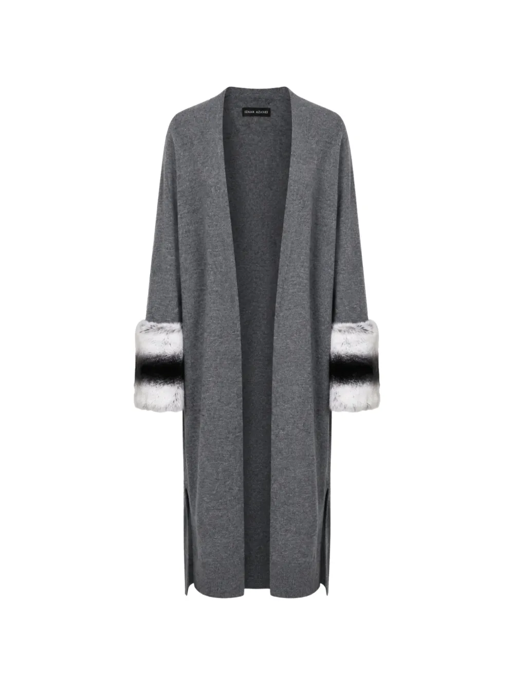 Izaak Azanei faux-fur trim cardigan - Grau
