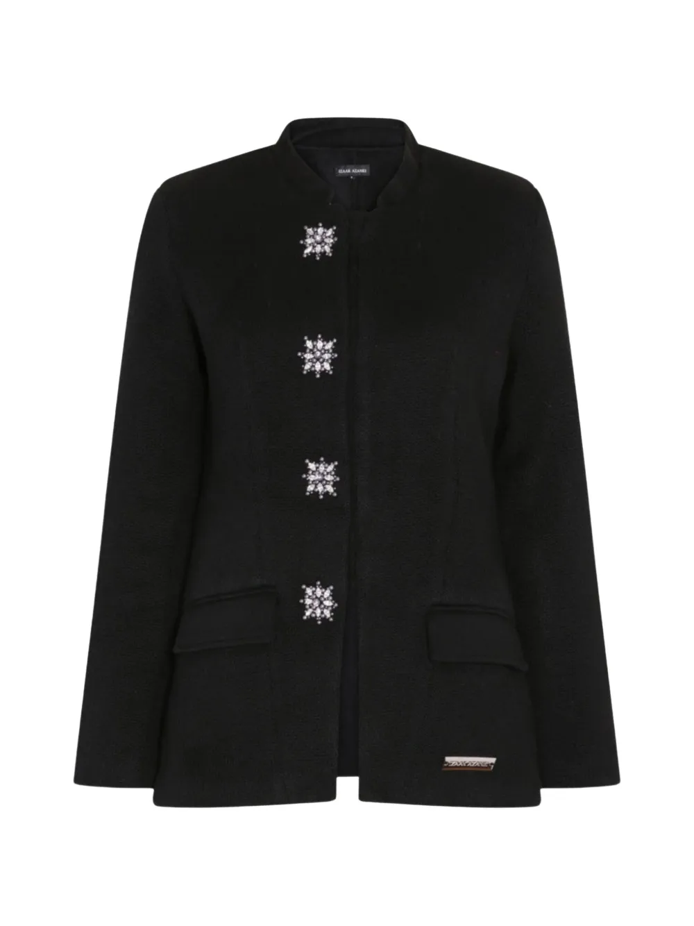 Izaak Azanei embellished-button long-sleeve jacket - Schwarz