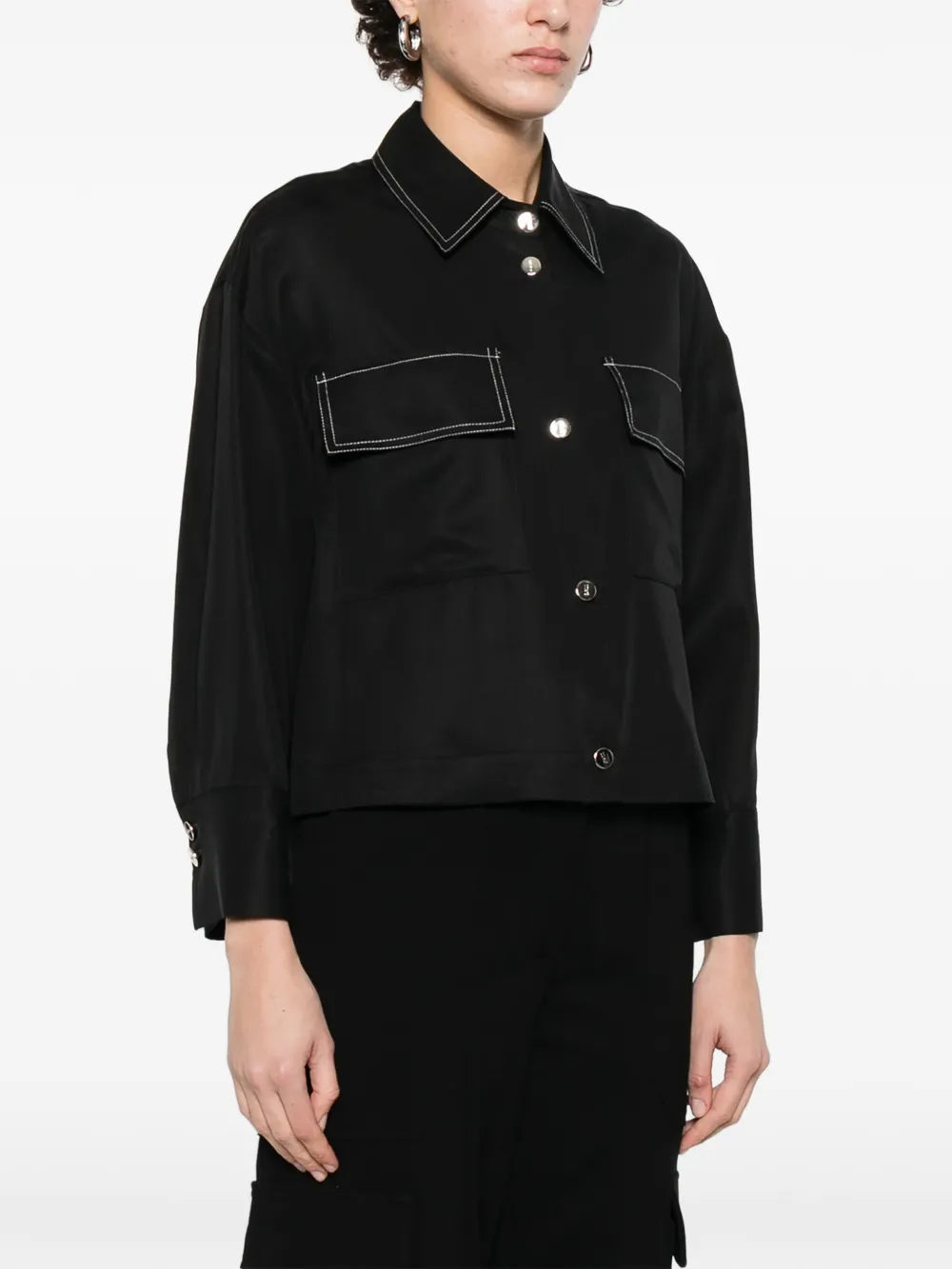  Liu Jo Contrast-stitch Shirt - Black 