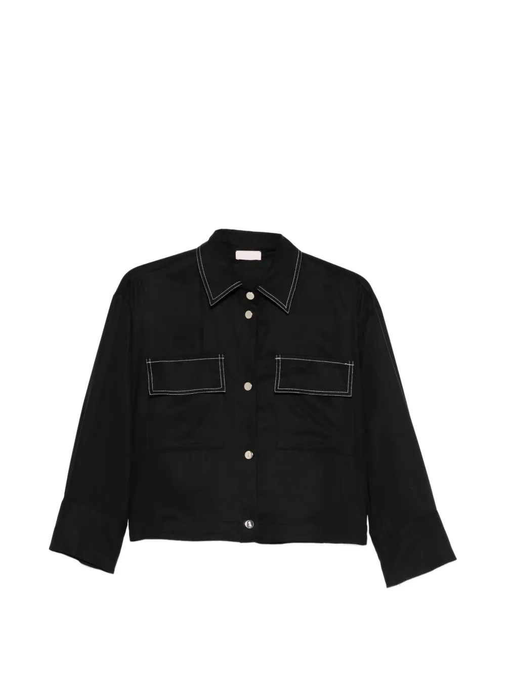 LIU JO contrast-stitch shirt - Nero