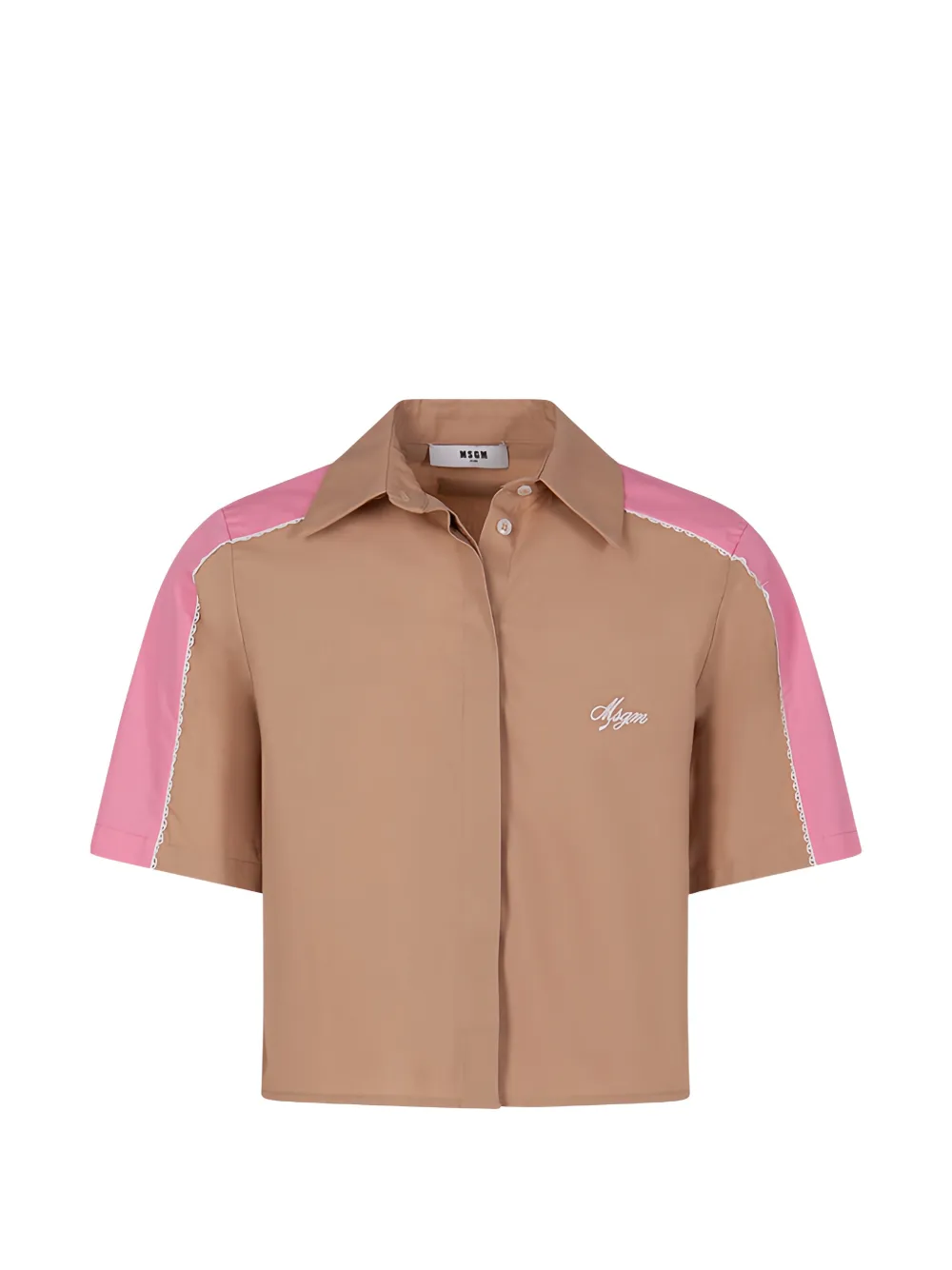 MSGM Kids logo-embroidered top - Toni neutri